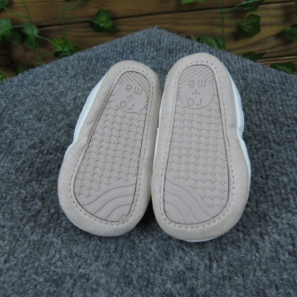 Ro+Me by Robeez Infant 0-6M Gray Silver Synthetic Crib Shoes Soft Sole